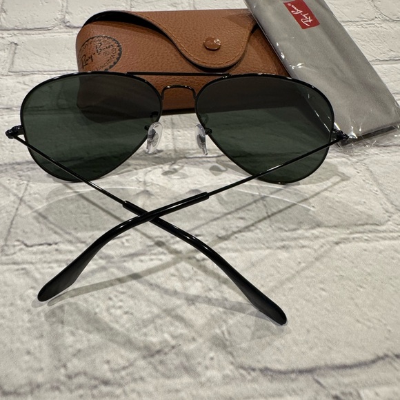 Ray-Ban Black and Green Aviator Sunglasses main image 7